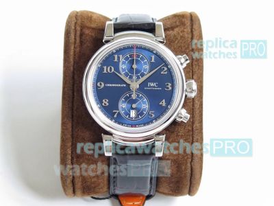 Swiss Replica IWC Da Vinci Deep Blue Chronograph Watch - ZF Factory
